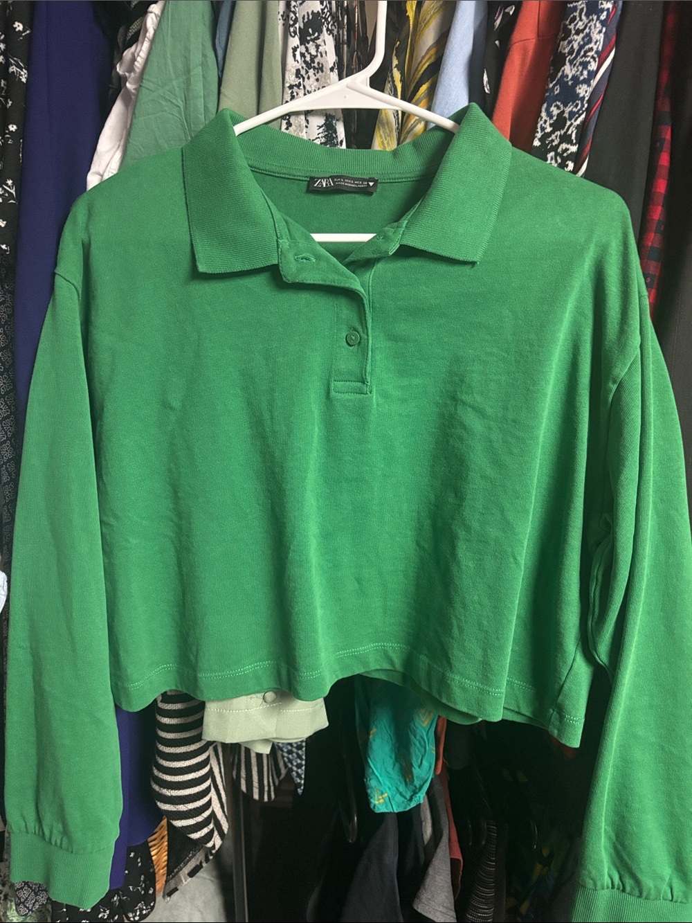 25. Zara Cropped Polo Top Sz L